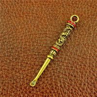 手工挖耳勺纯黄铜掏耳扒挖耳朵耙挂件男女汽车钥匙扣十二生肖挂坠 盘龙耳勺 复古铜蝉