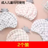 短发干发帽女超强吸水速干帽可爱浴帽子加厚头发新款成人儿童网红 灰+粉丨成人儿童均可/中短发 2个装