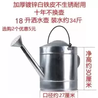 纯手工加厚不锈铁喷壶白铁皮壶浇菜壶浇花喷壶铁皮洒水壶 加粗18升活动把手喷壶+喷头