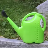洒水壶大浇花壶浇水壶家用加厚塑料淋花壶长嘴喷水壶园艺浇花喷壶 有盖 绿壶 5升 肥料2包