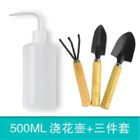 多肉浇水壶尖嘴长嘴弯嘴浇花神器植物种植工具挤压式家用喷壶室内 [5OOML]弯嘴壶+园艺三件套