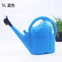 塑料大洒水壶浇花壶加厚淋水壶家用浇花喷壶长嘴园艺喷水壶小花洒 5升蓝色 收藏送营养液 工具 肥料 剪刀