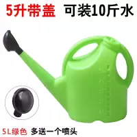 园艺洒水壶浇花喷壶塑料淋花壶长嘴浇水壶家用浇花壶加厚大花洒壶 5L苹果绿/有盖/有2个喷头