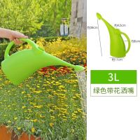 塑料长嘴洒水壶园艺浇花喷壶 家用大容量养花喷水壶花洒壶 3L绿色带花洒嘴