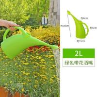 塑料长嘴洒水壶园艺浇花喷壶 家用大容量养花喷水壶花洒壶 2L绿色带花洒嘴