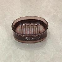 韩式香皂盒浴室创意椭圆肥皂盒双层香皂架沥水香皂盒置物架卫生间 紫红色 2个装