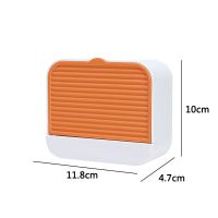 挂壁卫生间免打孔香皂置物架家用吸盘壁挂式香皂盒沥水收纳肥皂盒 桔色 (单格)