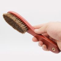 马毛刷鞋刷擦鞋油刷翻毛去灰尘皮鞋软毛鞋刷子清洁洗鞋鬃毛鞋刷子 长柄红木马毛刷