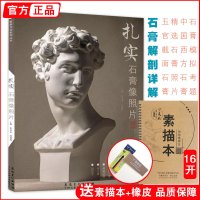 扎实石膏像照片 青美文化素描石膏人物头像肖像半身像五官临摹范本照片对画写生西方原作雕塑校高联考央国美术绘画册教学材程书籍