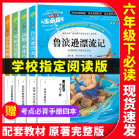 全套4册 鲁滨逊漂流记正版爱丽丝漫游奇境汤姆索亚历险记尼尔斯骑鹅旅行记小学版鲁滨孙小学生课外阅读书籍6 六年级下册读课外