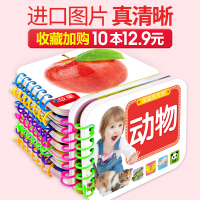 幼儿童看图识物早教书籍婴儿识字认知卡片0-1-2-3岁一两岁宝宝天天学说话绘本启蒙益智撕不烂学习动物拼音数字学前洞洞翻翻