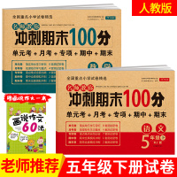 五年级下册试卷2021版冲刺期末100分语文数学全套人教部编版 小学5年级下册课本同步训练试卷测试卷 单元测评期中期末模