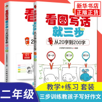 2年级看图写话就三步从20字到200字 看图写话二年级21天训练手册 全2册 小学二年级作文辅导看图说话写话训练写作入门