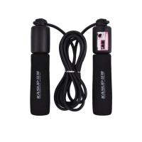 0322专业跳绳中考专用计数跳绳橡胶跳绳可调长短健身海绵手柄 黑色