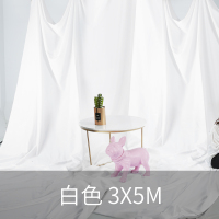 背景布拍照直播间挂布主播摄影道具北欧ins纸墙纯色装饰黑色白色照相大尺寸拍摄摆件绿白布网红黑布绿布架 白色3*5 加长加