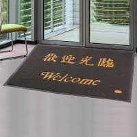 入户门进门地垫大门口防滑脚垫家用塑料出入平安地毯欢迎光临门垫 灰色欢迎光临 特厚120*180cm