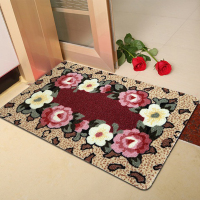 新品促销地垫门垫进门卧室门口客厅入户玄关吸水地板垫厨房防滑垫 豹纹玫瑰 80cm*120cm