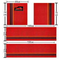 雪妮丝汽车脚垫通用地毯式易清洗可裁剪防水主副驾驶单片丝圈脚垫 七座四件套50*75/50*150中国红