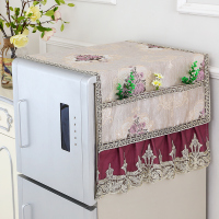 冰箱盖布洗衣机电视机罩防尘罩床头柜罩冰箱巾盖巾小桌布防尘盖巾 银色 幸福树紫1 双开门冰箱巾70*170cm