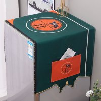 轻奢双开门冰箱盖布防尘罩洗衣机罩防尘布微波炉顶帘单冰箱套盖巾 防水防油--奢瓷花曼 70*180 大茶几常用尺寸