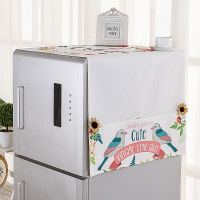 布艺冰箱防尘罩单开冰箱罩简约冰箱盖布现代简约滚筒洗衣机防尘布 黄鹂 双开冰箱180*70cm