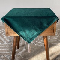 床头柜盖布防尘罩北欧家用万能盖巾洗衣机冰箱打印机柜桌布卧室 7黛绿 140X140厘米