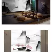 定制卷帘广告LOGO办公室工程商铺餐厅电动手拉式升降免打孔遮光帘 电动卷帘联系客服
