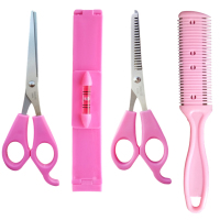 刘海剪发神器自己剪空气斜刘海女生剪发型自己碎发剪刀打薄家用 粉水平+粉平剪+粉牙剪+粉削发器