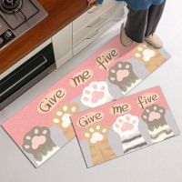 pvc厨房地垫防滑防油防水耐脏可擦免洗易擦垫子满铺ins风北欧家用 495号-皮革 60×90+60×200cm(实惠套