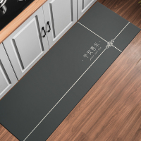 中式厨房地垫防滑防油家用门口脚垫可擦免洗垫子耐脏防水长条地毯 威林灰 两条装省10元：75*45cm+180*45cm