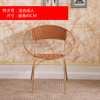 儿童时尚户外休闲靠背椅藤椅子餐桌电脑椅成人家用单用藤椅 升级款特大黄色