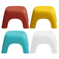 家用小凳子儿童时尚板凳客厅宝宝椅子创意加厚浴室矮凳熟胶塑料凳 大号[红1黄1蓝1白1]四个装