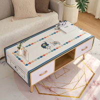 北欧茶几布防油网红ins免洗台布防水布艺长方形茶几餐桌垫书桌 象的欢愉 80*190cm