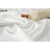 琉璃丝缎渐变面料 光亮丝滑细腻高垂度高档礼服婚纱亮面娃衣布料 白色
