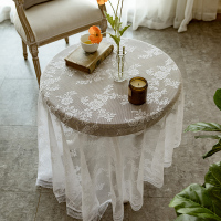 蕾丝桌布圆形小圆桌桌布北欧复古白色ins风格餐布网红甜品台盖布 玫瑰蕾丝 220cm圆桌布
