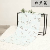 万能盖巾布冰箱盖布防尘布床头柜洗衣机盖巾挡灰布家用 棉麻布艺 白兰花 100*150cm(固定150cm宽 )