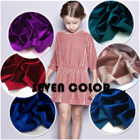 精品韩国丝绒 纯色四面弹不倒绒面料 旗袍练功服天鹅绒服装布料 黑色