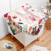 打印机防尘罩 惠普佳能床头柜复印机主机音响烤箱保护套盖布 乳白色 果实兔 120x120cm