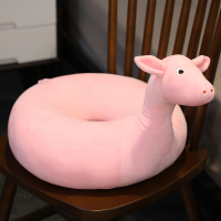 卡通加厚蒲团坐垫儿童榻榻米家用圆形客厅坐垫放卧室地上懒人飘窗 猪MYQ卡通动物坐垫 约40X38X10厘米