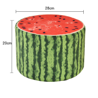 棉麻布艺坐垫加厚大榻榻米蒲团 圆形瑜伽打坐禅修飘窗地板水果垫 20公分高西瓜 矮墩