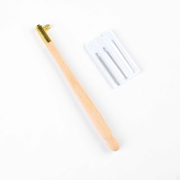 法式刺绣钩针luneville钩针lesage正反面刺绣钩针串珠亮片勾针 榉木原木色+3规格勾头