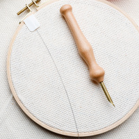 俄罗斯戳针戳笔毛线粗针戳戳绣用针戳戳笔刺绣针剁绣掇花针刺绣针 木制戳笔+引线器