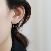 999纯银耳钉女睡觉免摘养耳洞耳饰 小巧精致耳骨耳环2021年新款潮 999水钻耳钉-2mm