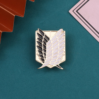 进击的巨人胸针自由之翼周边卡通徽章艾伦调查兵团别针书包装饰品 金黑色鹰翼