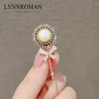 日系可爱棒棒糖胸针女水钻防走光衣领扣西装别针胸花配饰女开衫 LY391胸针棒棒糖-粉色