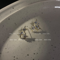 星芒超闪耀!!925银针耳钉镶锆石高级感耳环2021年新款潮 金色星芒 925银针