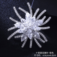 大气水晶高档胸针女天鹅奢华气质胸花韩国大衣别针毛衣配饰西服潮 十里星辰胸针—银色