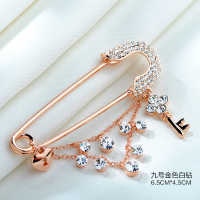 别针固定衣服蝴蝶结胸针创意女改小裤腰围松紧腰防走光扣收腰神器 九号金白钻00097