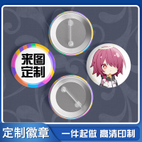 漫优趣品 磨砂细闪58mm马口铁金属胸针附opp袋独立装吧唧 定制10枚