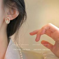 猫眼石耳钉2020年新款潮高级感简约小巧耳环气质百搭925银针耳饰 1398A#乳石绕晶[银针]